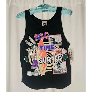 Vintage 1994‎ PCA Athletic Dept Kids Tank Looney Toons Big Time Surfer  10-12